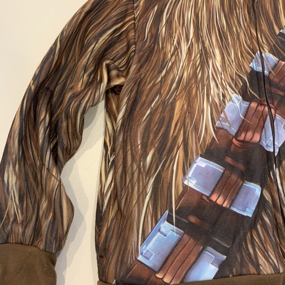 ***SOLD***STAR WARS Chewbacca Full Zippered Hoodie Lightweight Jacket Size Small - Picture 4 of 10
